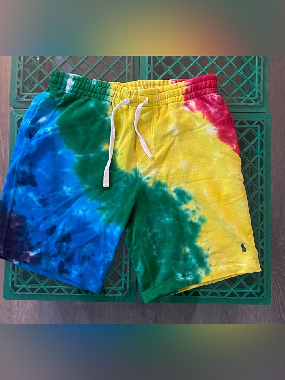 Polo by Ralph Lauren Multicolor Tie-Dye Swim Shorts - Yellow/Green/Blue/Red